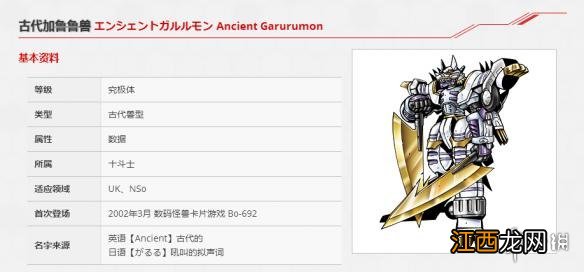 数码宝贝rearise古代加鲁鲁兽图鉴 资料技能大全