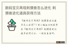 数码宝贝再现刺猬兽怎么进化 刺猬兽进化道具获得方法