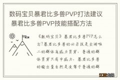 数码宝贝暴君比多兽PVP打法建议 暴君比多兽PVP技能搭配方法