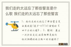 我们走的太远忘了那些誓言是什么歌 我们走的太远忘了那些誓言完整歌词