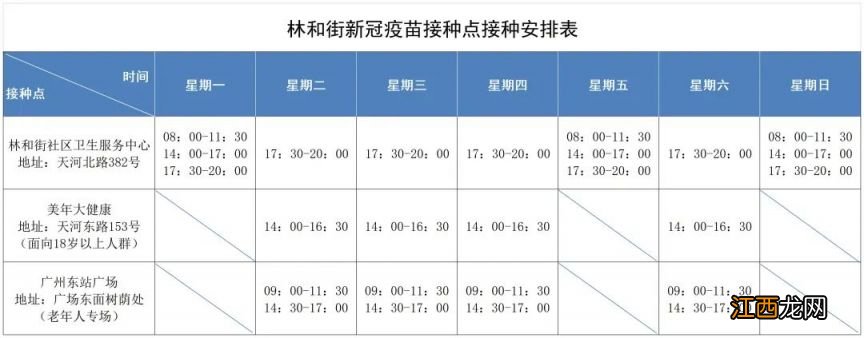 广州天河区林和街开设3个新冠疫苗接种点