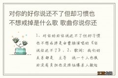 对你的好你说还不了但却习惯也不想戒掉是什么歌 歌曲你说你还不了歌词欣赏