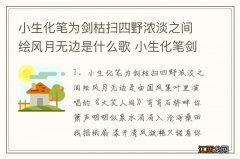 小生化笔为剑枯扫四野浓淡之间绘风月无边是什么歌 小生化笔剑枯扫四野浓淡之间歌词