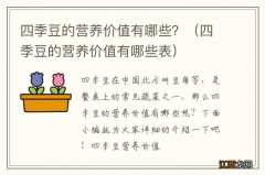 四季豆的营养价值有哪些表 四季豆的营养价值有哪些？