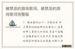 被禁忌的游戏歌词，被禁忌的游戏歌词完整版