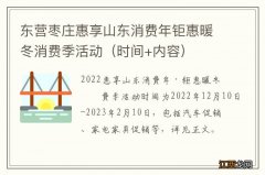 时间+内容 东营枣庄惠享山东消费年钜惠暖冬消费季活动