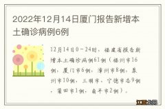 2022年12月14日厦门报告新增本土确诊病例6例