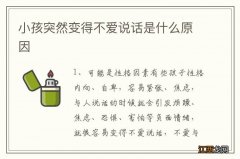 小孩突然变得不爱说话是什么原因