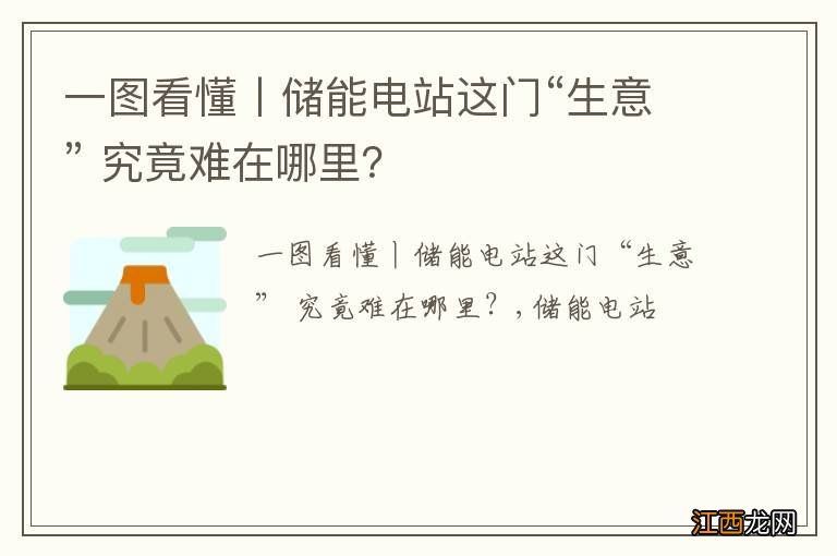 一图看懂丨储能电站这门“生意” 究竟难在哪里？