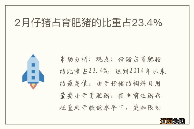 2月仔猪占育肥猪的比重占23.4%