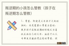 孩子在叛逆期怎么管教 叛逆期的小孩怎么管教