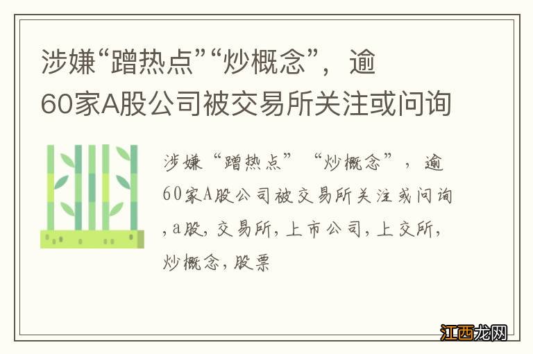 涉嫌“蹭热点”“炒概念”，逾60家A股公司被交易所关注或问询