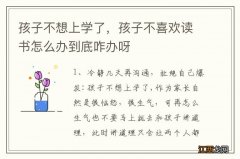 孩子不想上学了，孩子不喜欢读书怎么办到底咋办呀