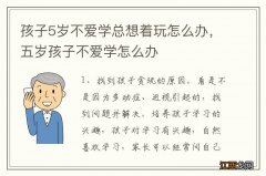 孩子5岁不爱学总想着玩怎么办，五岁孩子不爱学怎么办