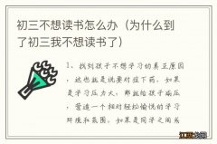 为什么到了初三我不想读书了 初三不想读书怎么办