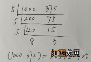 1000和375的最大公因数是多少 1000和375的最大公因数怎么算