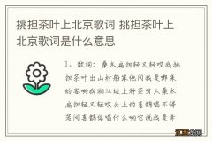 挑担茶叶上北京歌词 挑担茶叶上北京歌词是什么意思