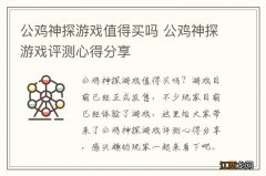 公鸡神探游戏值得买吗 公鸡神探游戏评测心得分享