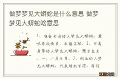 做梦梦见大蟒蛇是什么意思 做梦梦见大蟒蛇啥意思