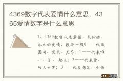 4369数字代表爱情什么意思，4365爱情数字是什么意思