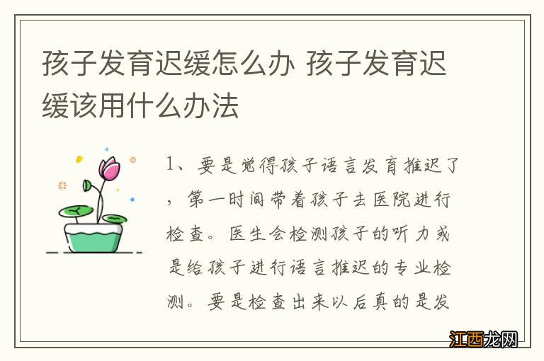 孩子发育迟缓怎么办 孩子发育迟缓该用什么办法