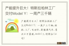 产能提升巨大！特斯拉柏林工厂交付Model Y：一周产三千辆