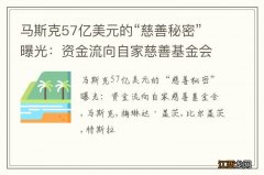 马斯克57亿美元的“慈善秘密”曝光：资金流向自家慈善基金会