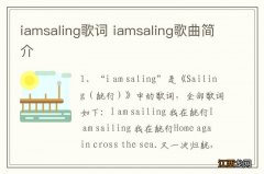 iamsaling歌词 iamsaling歌曲简介