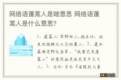 网络语蓬蒿人是啥意思 网络语蓬蒿人是什么意思？