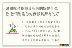 谢谢你对我倾其所有的好是什么歌 歌词谢谢你对我倾其所有的好是哪首歌