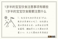 1岁半的宝宝饮食注意事项有哪些 1岁半的宝宝饮食需要注意什么