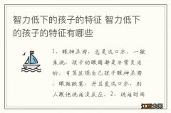 智力低下的孩子的特征 智力低下的孩子的特征有哪些