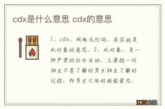 cdx是什么意思 cdx的意思