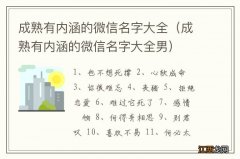 成熟有内涵的微信名字大全男 成熟有内涵的微信名字大全