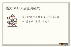 格力5000万投预制菜