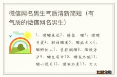 有气质的微信网名男生 微信网名男生气质清新简短