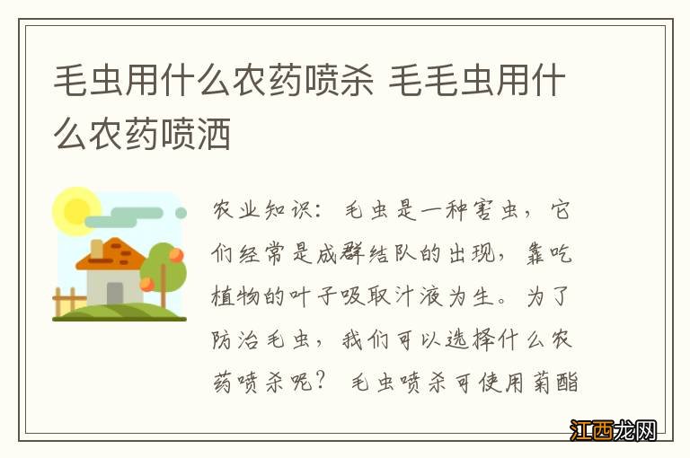 毛虫用什么农药喷杀 毛毛虫用什么农药喷洒