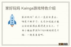 家好玩吗 Kainga游戏特色介绍