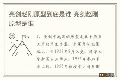 亮剑赵刚原型到底是谁 亮剑赵刚原型是谁