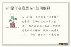 lmt是什么意思 lmt如何解释