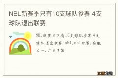 NBL新赛季只有10支球队参赛 4支球队退出联赛