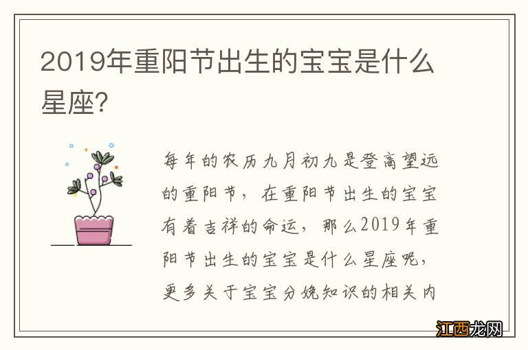 2019年重阳节出生的宝宝是什么星座？