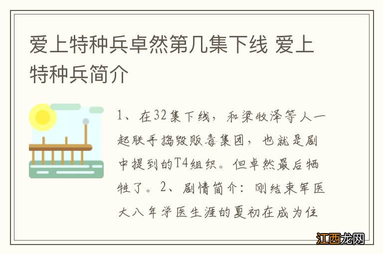 爱上特种兵卓然第几集下线 爱上特种兵简介