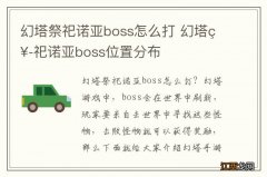 幻塔祭祀诺亚boss怎么打 幻塔祭祀诺亚boss位置分布