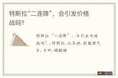 特斯拉“二连降”，会引发价格战吗？