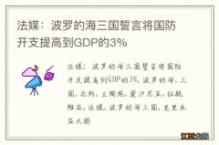 法媒：波罗的海三国誓言将国防开支提高到GDP的3%