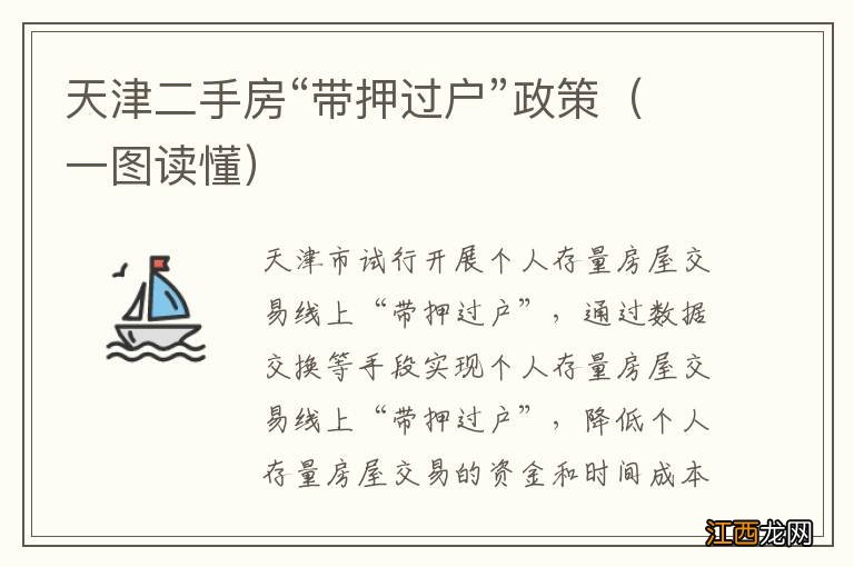 一图读懂 天津二手房“带押过户”政策