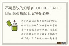 不可思议的幻想乡TOD RELOADED印记怎么搭配 印记搭配心得