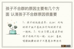 孩子不合群的原因主要有几个方面 认清孩子不合群原因很重要