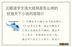 元卿凌宇文浩大结局是怎么样的 权宠天下小说内容简介